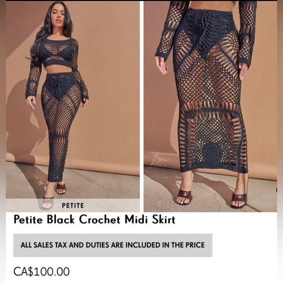 Pretty Little Thing Black Crochet Set - Picture 3 of 5